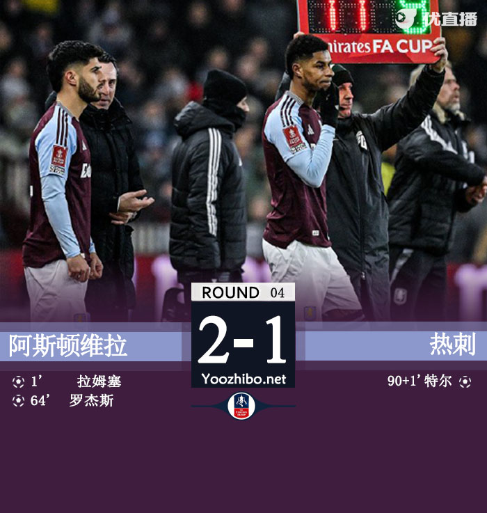 维拉2-1热刺进16强 孙兴慜失良机拉什福德首秀罗杰斯传射